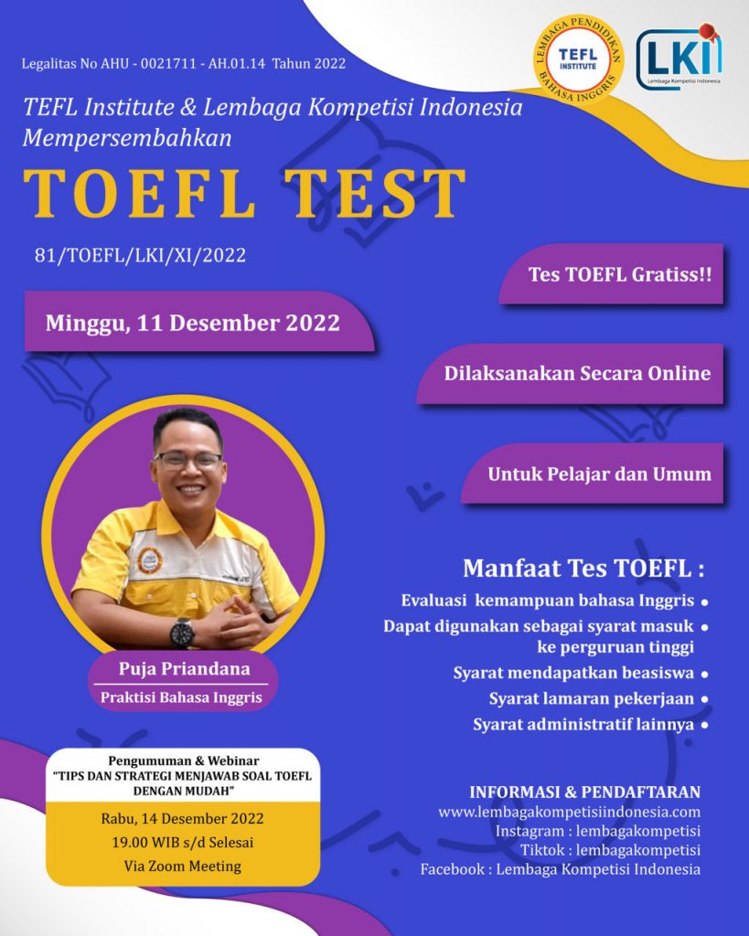 TOEFL TEST ONLINE LKI